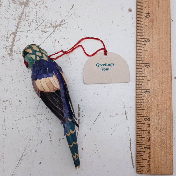 Handcrafted Wheat Straw Bird Ornament – Colorful Songbird Hanging Decor Folk Art - Picture 8 of 8